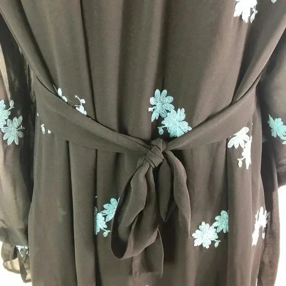 NEW TOPSHOP Idol Women's Size 6 Embellished Floral Long Midi Dress Chiffon - Picture 5 of 10